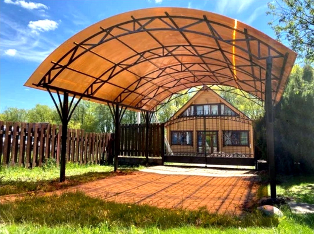 Арочный автонавес для дачи